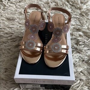 Karen Scott Gold Sandals with Ornate Embellishments